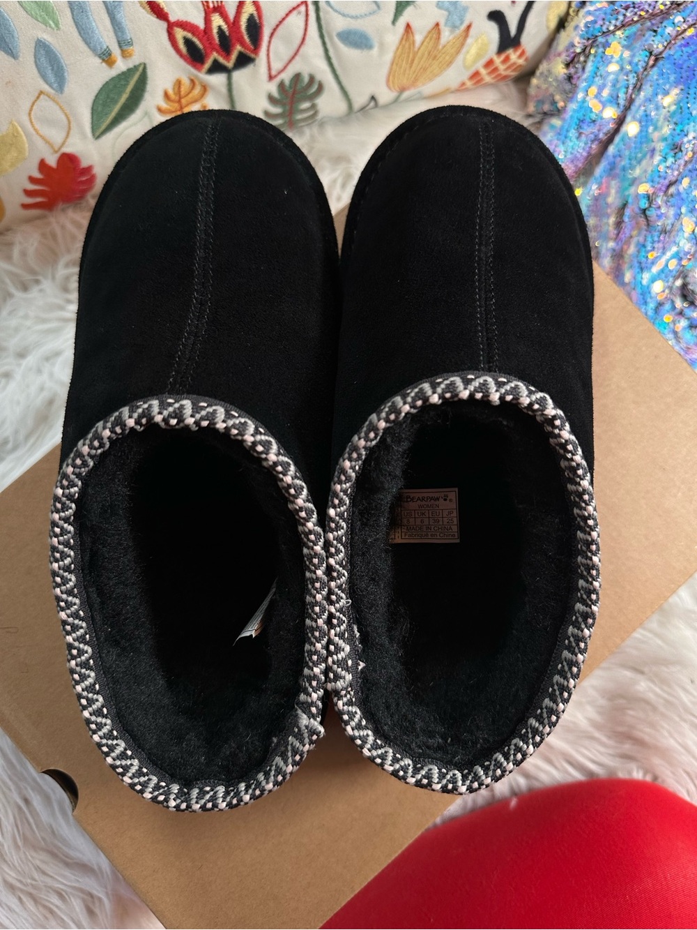 Bearpaw • Martis Platform Leather & Wool Slippers - Picture 13 of 14
